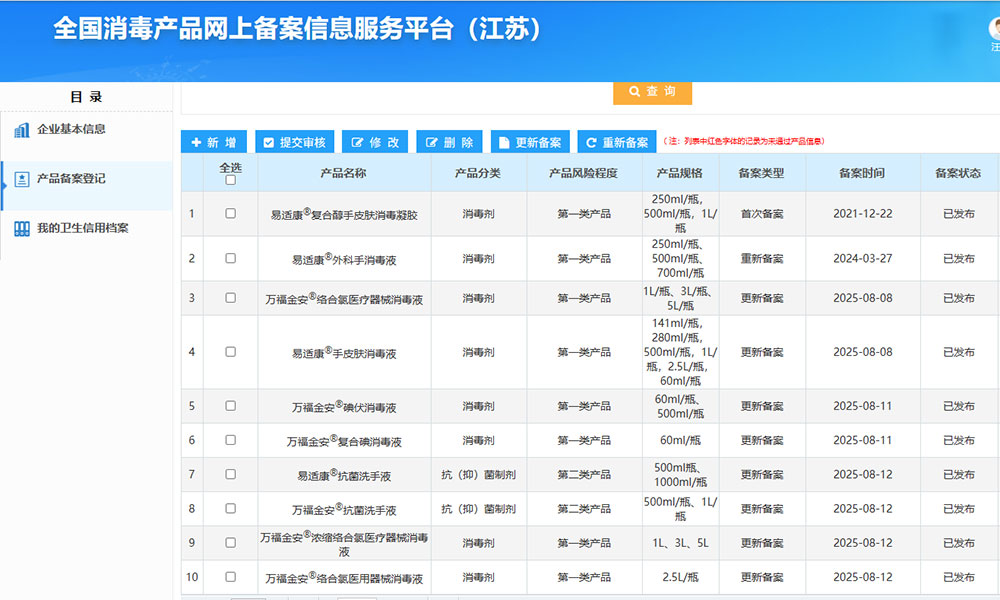 全國(guó)消毒産(chǎn)品網上信息服務平台公示 1